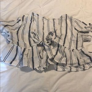 Pac sun cropped tie front shirt